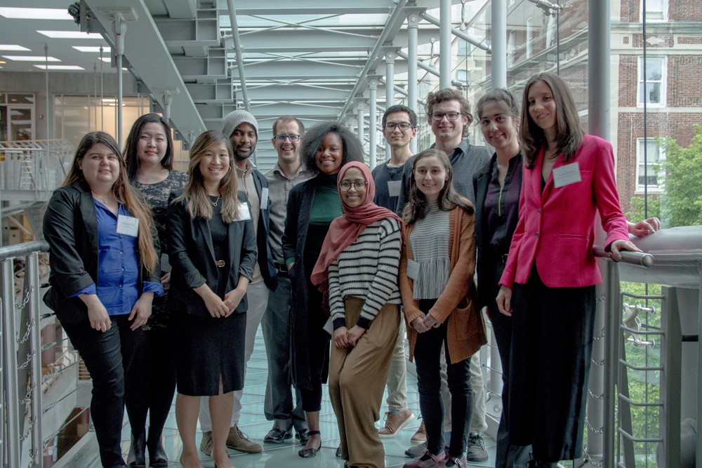Group shot of students in a bright room