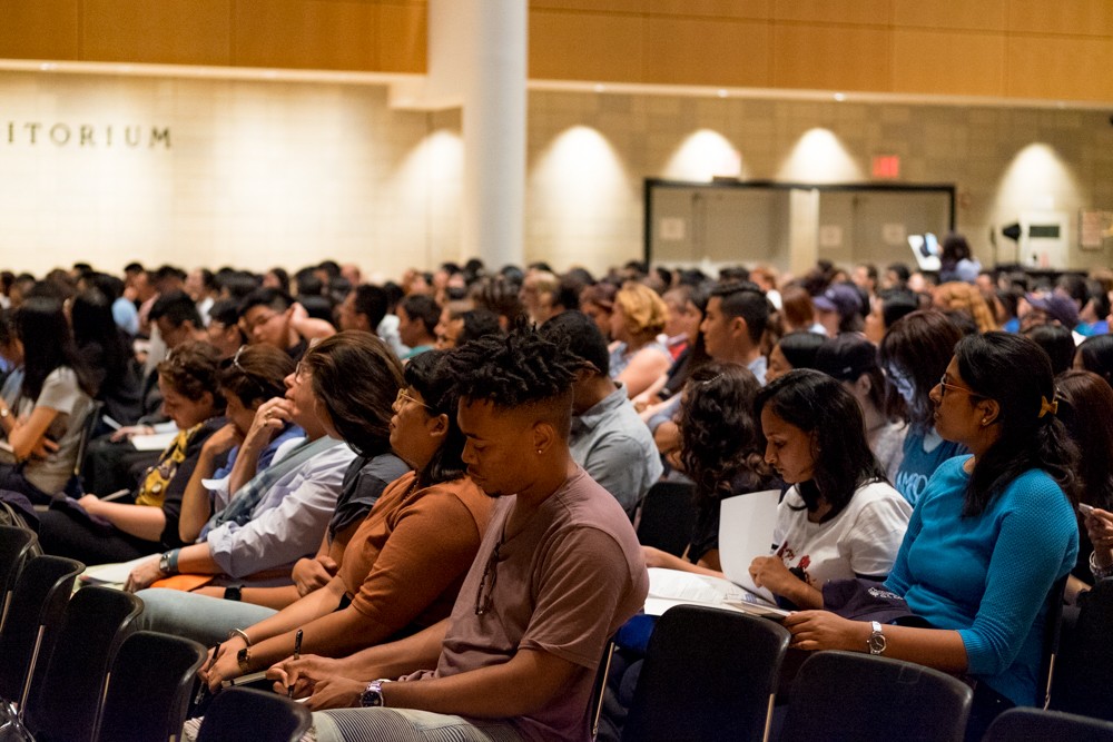 Students in an auditorium