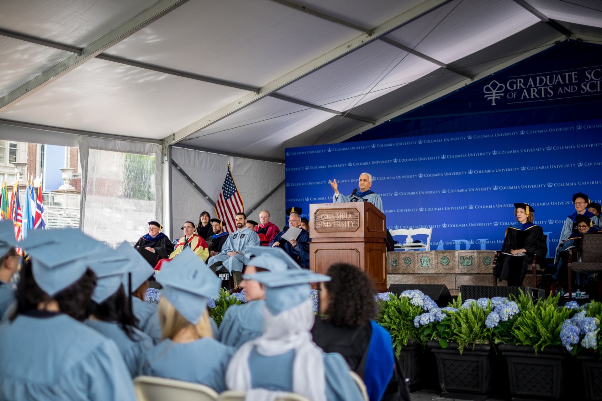Sunil Gulati, senior lecturer in the Department of Economics and president of the US Soccer Federation, delivers the keynote address for MA graduates. Sunil Gulati, senior lecturer in the Department of Economics and president of the US Soccer Federation, delivers the keynote address for MA graduates.