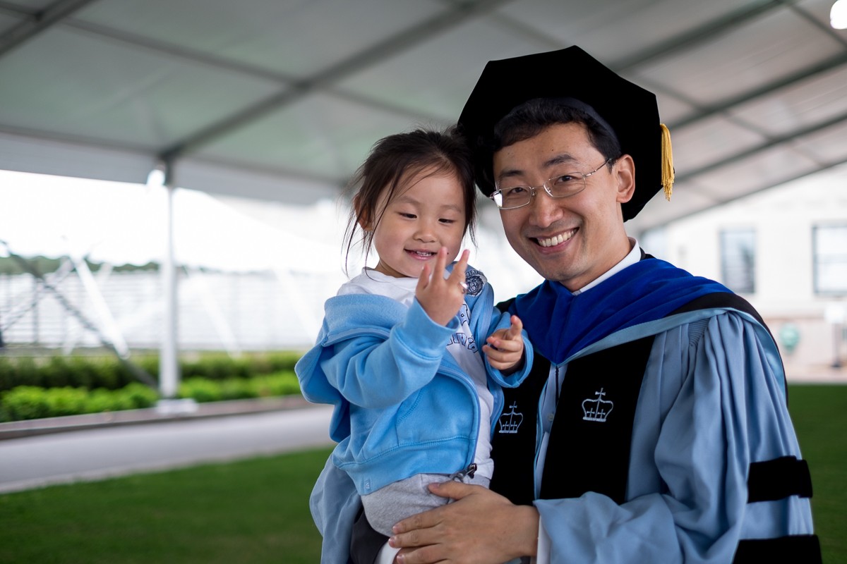 Family time before the PhD ceremony.