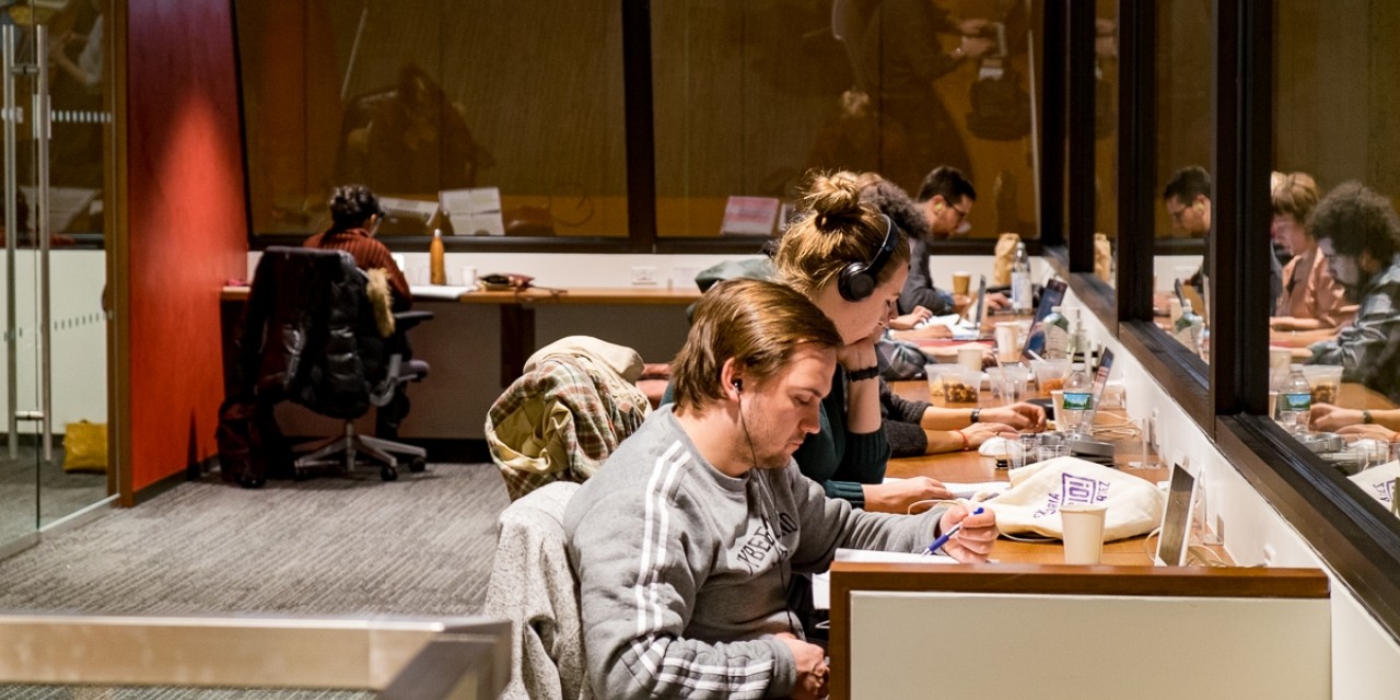 Doctoral students working at the GSAS Writing Studio